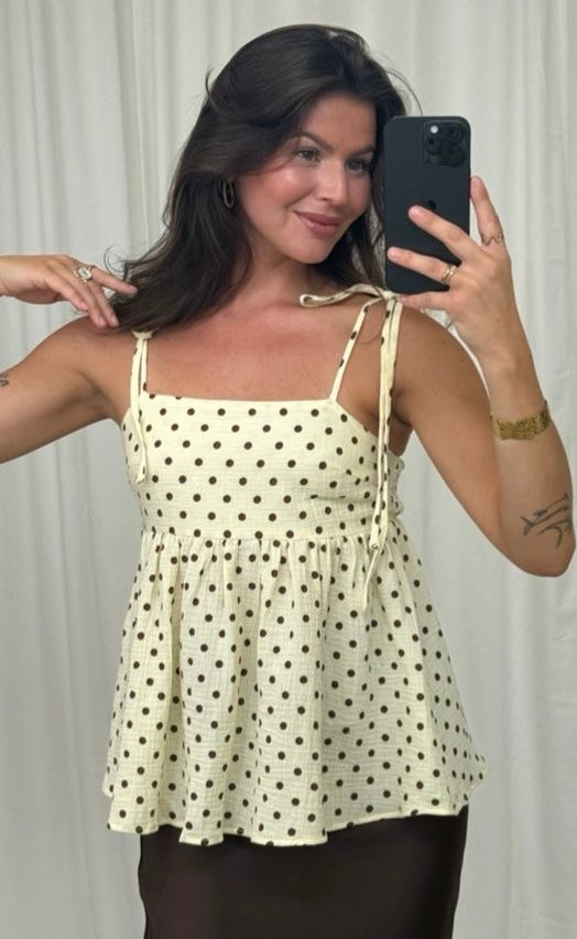 Musselin Top Polka Dots
