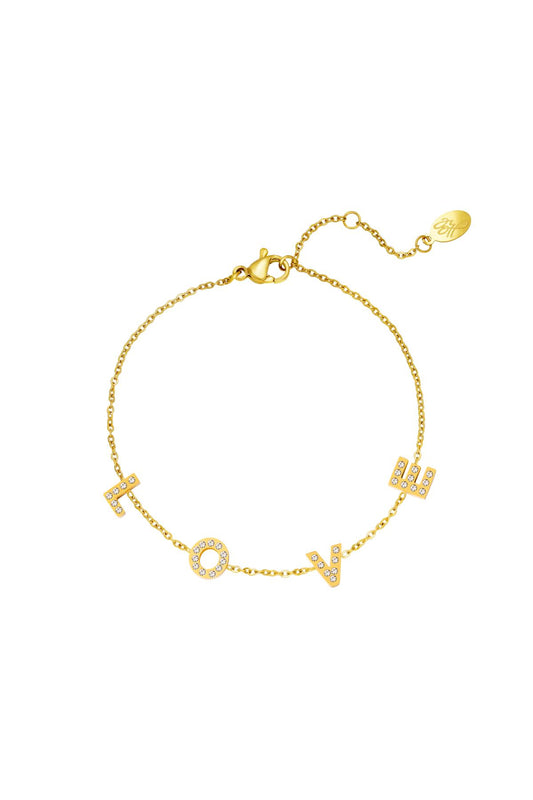 Armband Love Glitzer