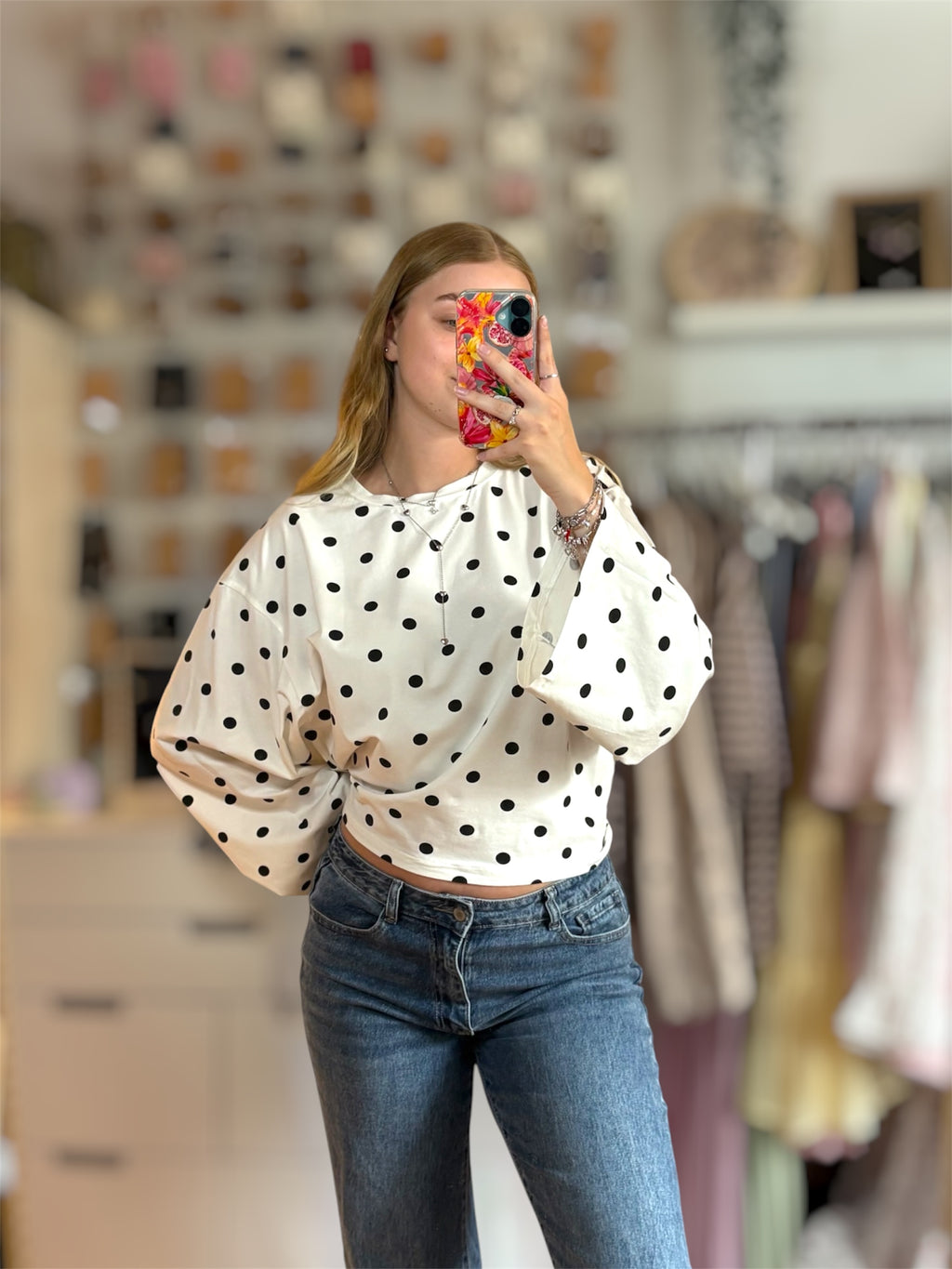 Longsleeve Polka Dots - Baumwolle