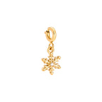 Schneeflocke Glitzerstein Charm Weihnachten Clip Edelstahl 