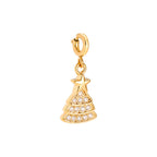 Edelstahl Charm Clip Weihnachtsbaum Glitzersteine 