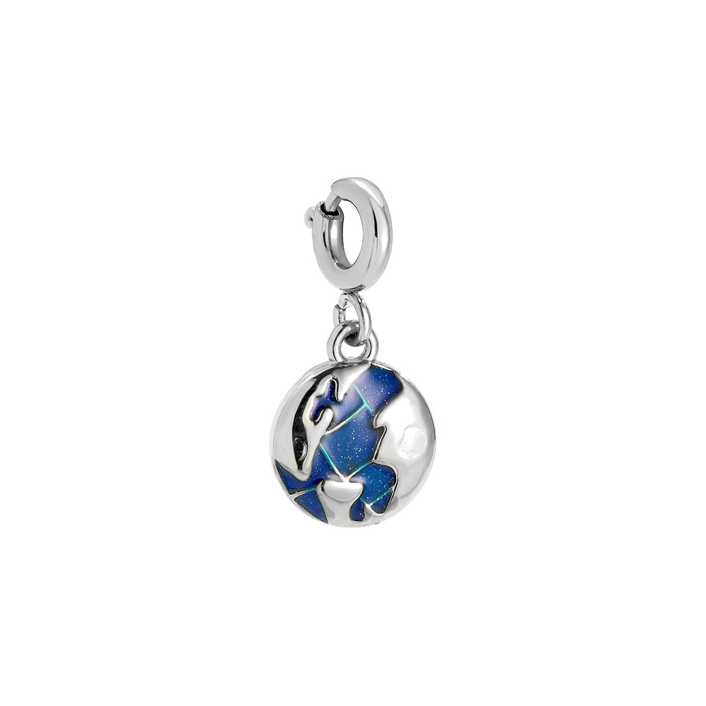 ClipCharm weltkugel world, wasserfest, silber und gold