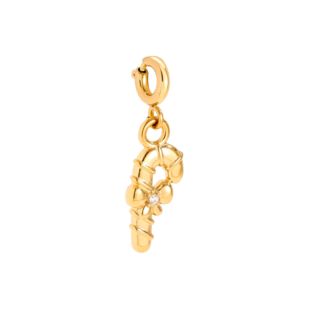 Clip Charm Zuckerstange glitzer Edelstahl weihnachten candy cane