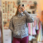 Strickjacke Paisley - Zipper