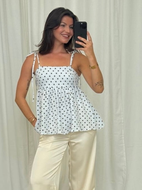 Musselin Top Polka Dots