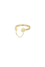 Edelstahl Ring, Glitzersteine, vergoldet, wasserfest, nickelfrei