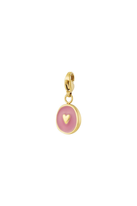 Charm, Clip, Anhänger, rosa, Herz