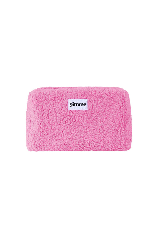 flauschige Kosmetiktasche Teddy pink