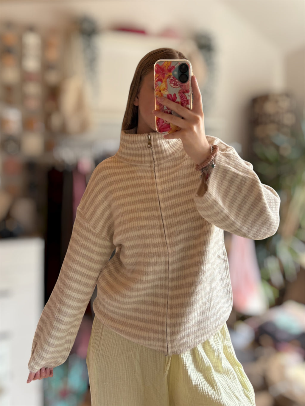 Strickjacke Stripes - Zipper