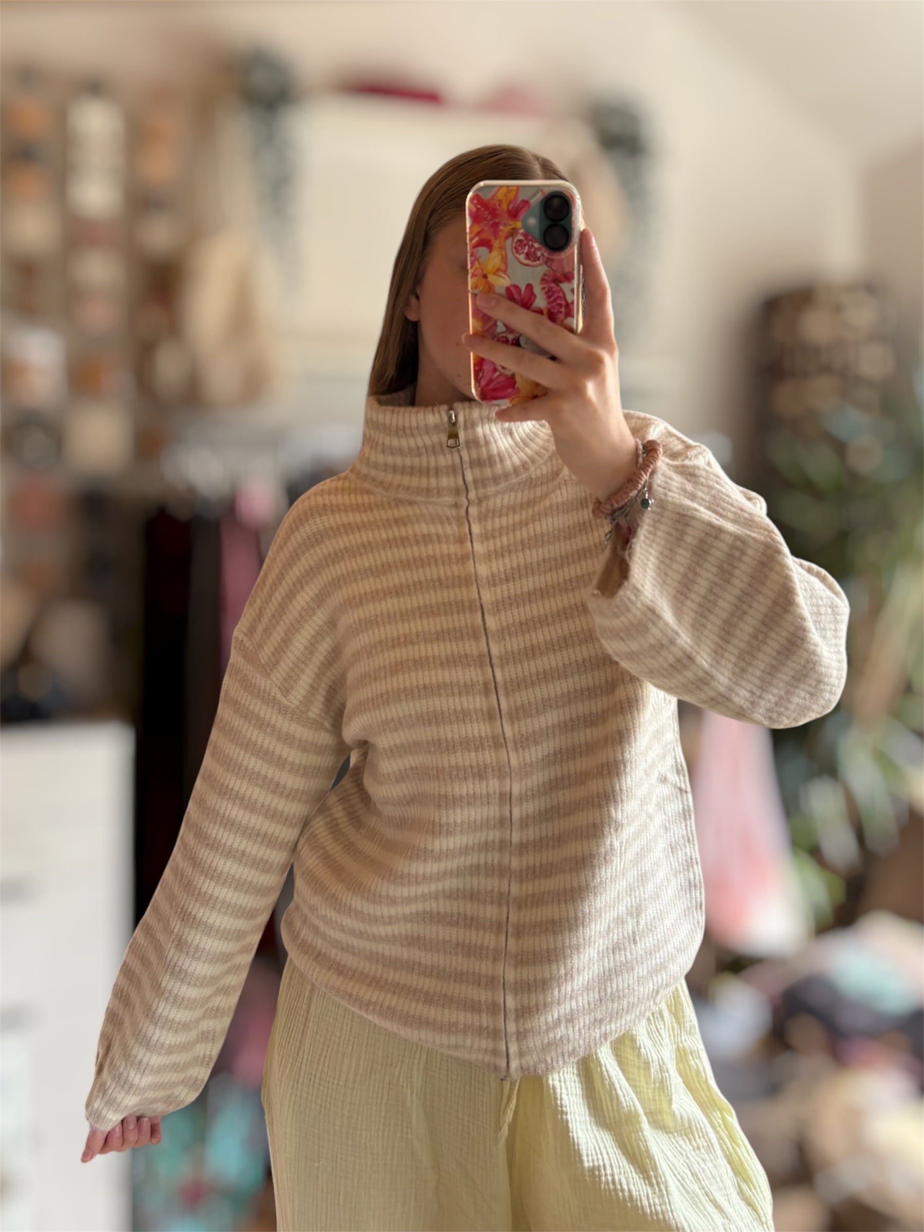 Strickjacke Stripes - Zipper