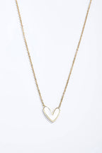 Kette mit Herz Anhänger filigran Perlmutt wasserfest und nickelfrei 