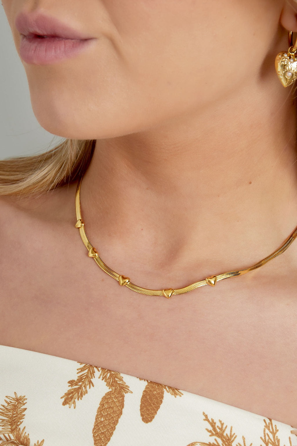 Kette mit Herzen, wasserfest und nickelfrei aus Edelstahl, silber und gold