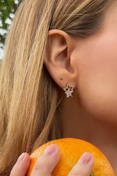 glitzernde Ohrstecker mit Sternen wasserfest und nickelfrei 