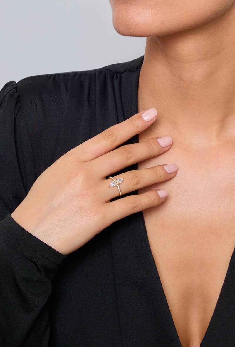 Ring mit Glitzerstein Statement wasserfest und nickelfrei 