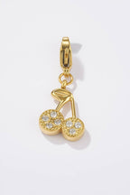 Clip Charm wasserfest, Kirsche mit Glitzersteinen