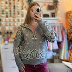 Strickjacke Paisley - Zipper